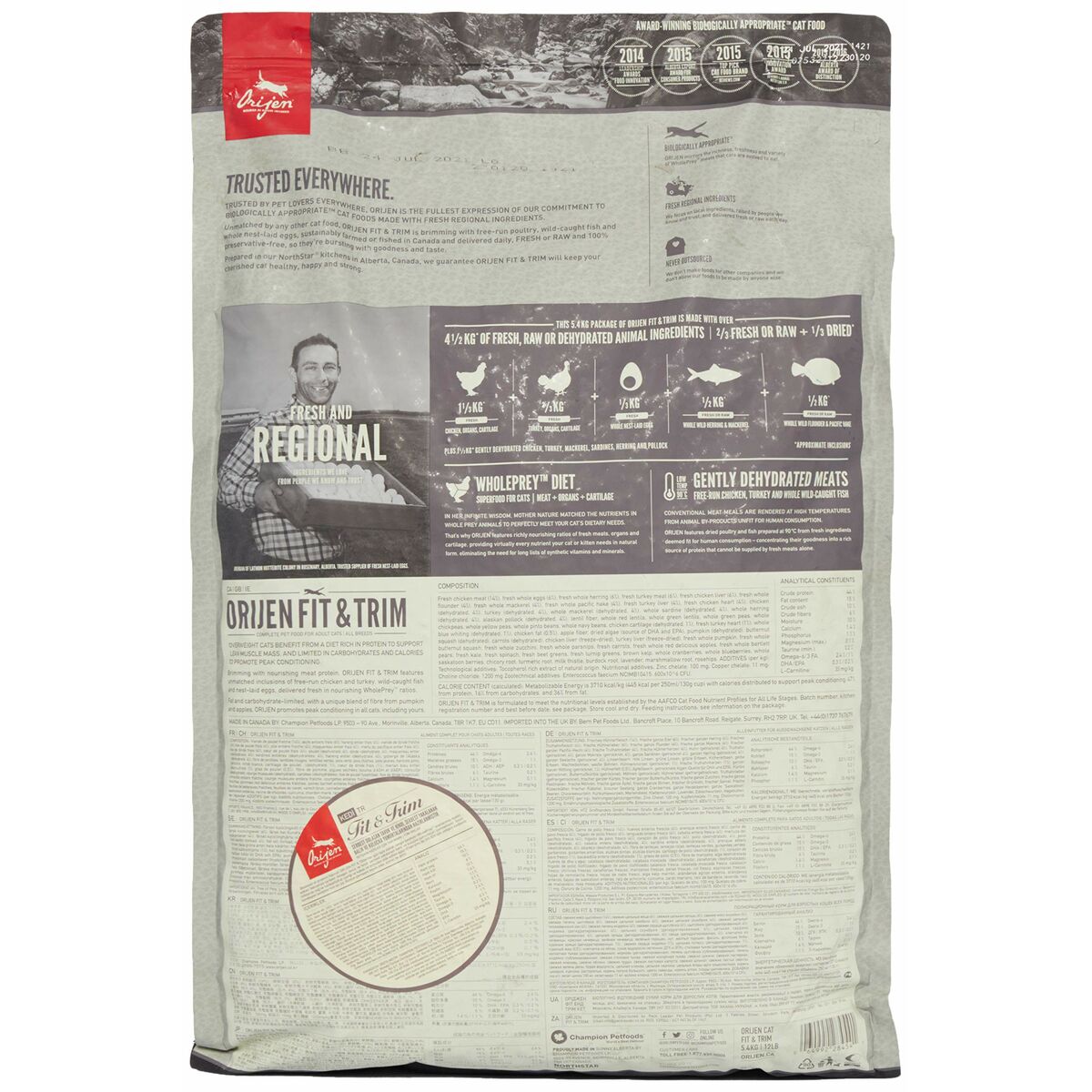Aliments pour chat Orijen Poulet Dinde 5,4 kg