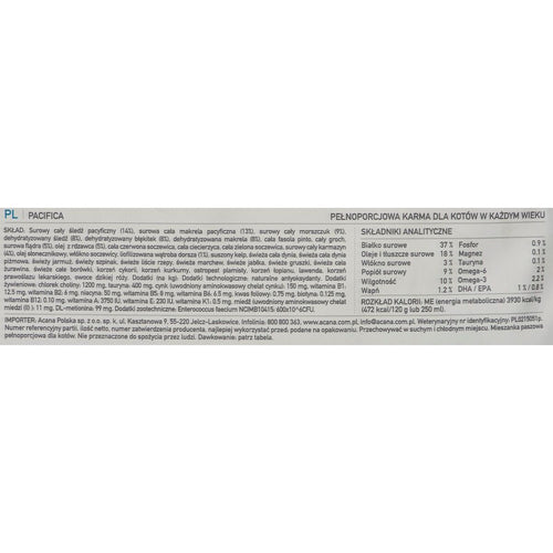 Aliments pour chat Acana Pacific Poisson Agneau 4,5 Kg
