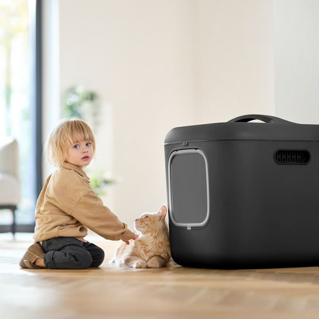 Bac à litière pour chats Rotho Biala XL anthracite Anthracite Plastique