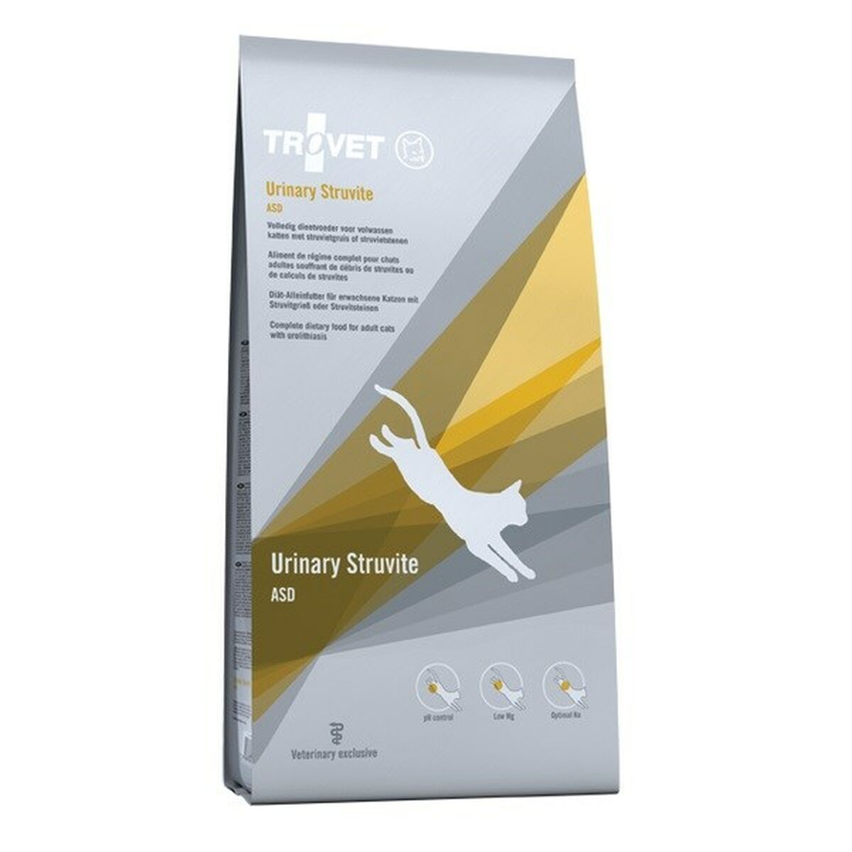 Aliments pour chat Trovet Urinary Struvite ASD Poultry 10 kg Adultes Oiseaux