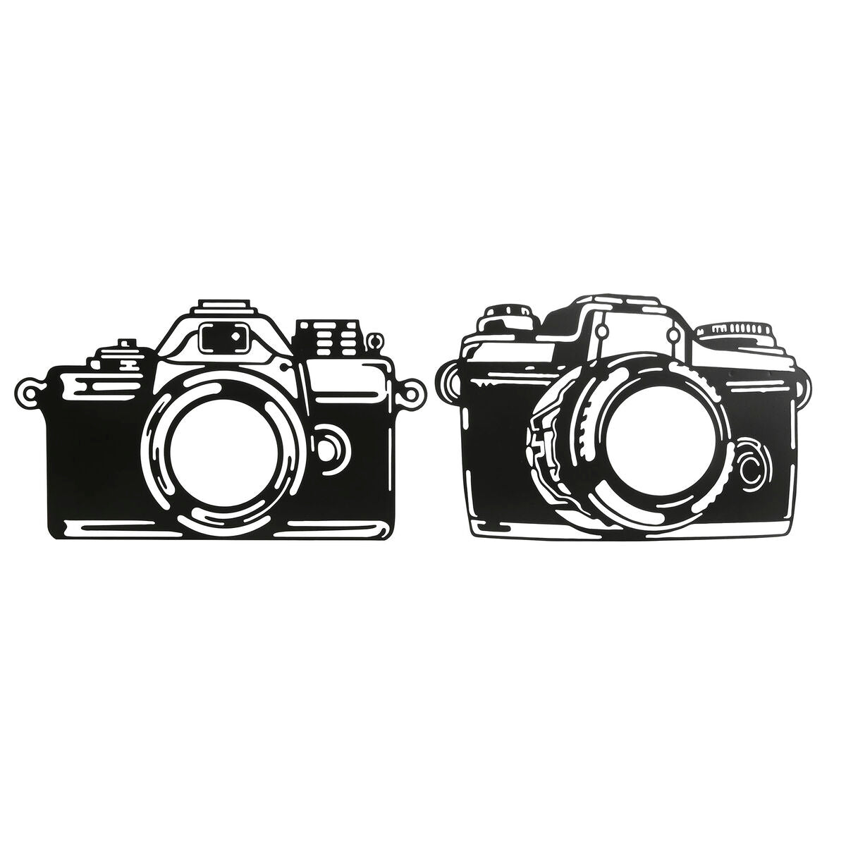 Décoration murale Home ESPRIT Noir Caméra/Appareil Photo Vintage 45 x 1 x 30 cm (2 Unités)