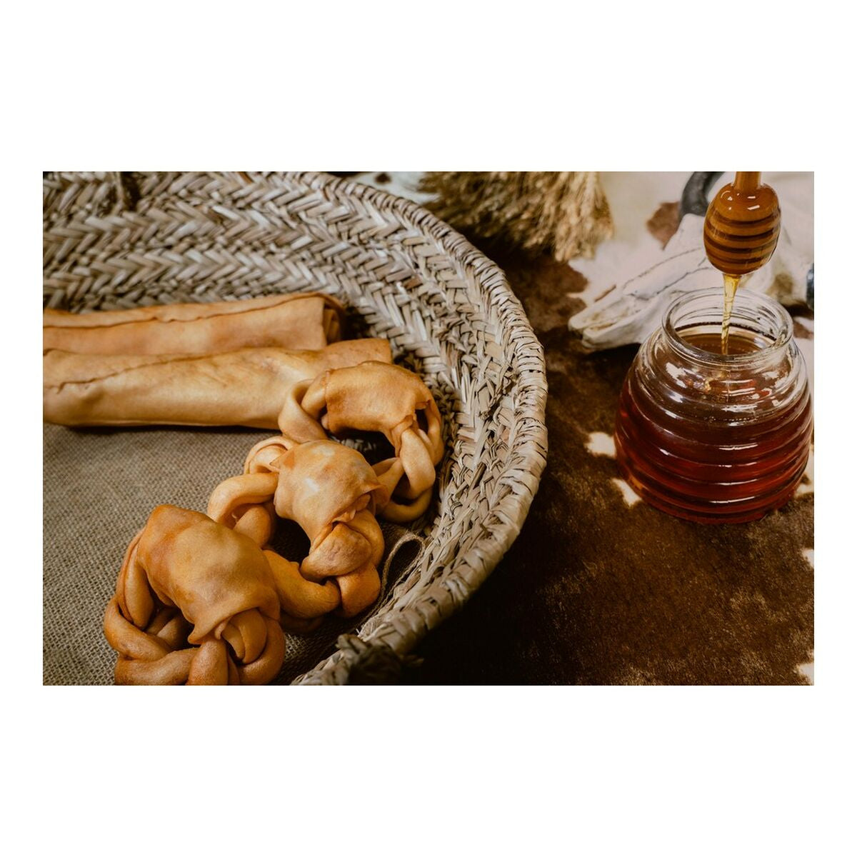 Snack pour chiens Gloria Snackys Rawhide Miel Tressé Donut