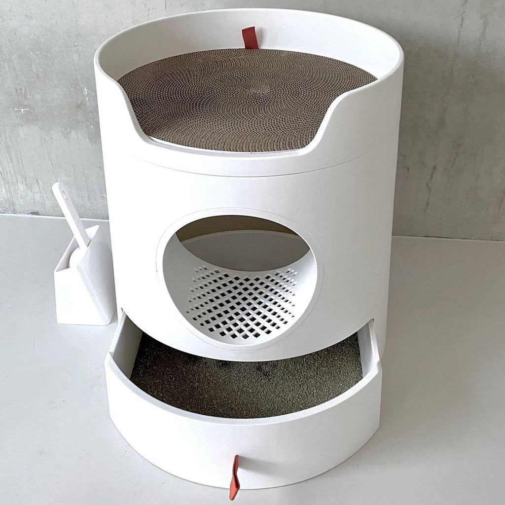 Bac à litière design avec tiroir - avec griffoir