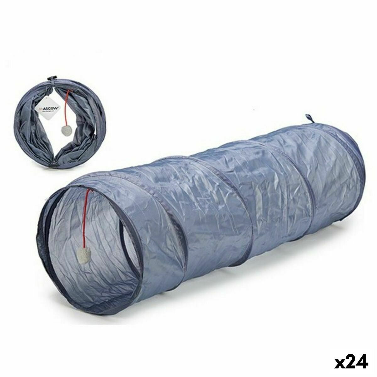 Tunnel de Jeu Pliable pour Animaux de Compagnie Mascow 90 x 25 x 25 cm (24 Unités)