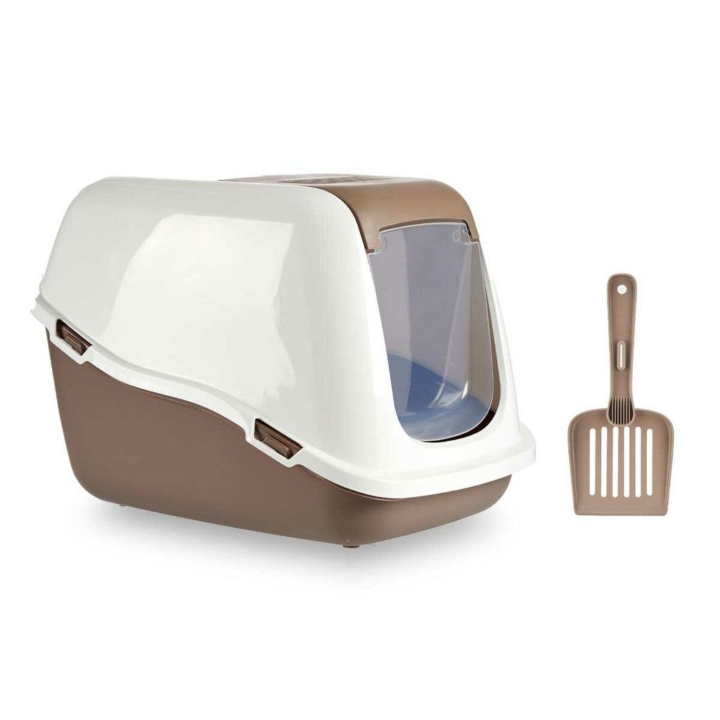 Bac à litière pour chats Mascow Blanc Beige Plastique 39,7 x 57 x 39 cm 39,7 x 32,5 x 57 cm (6 Unités)