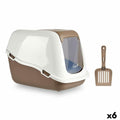 Bac à litière pour chats Mascow Blanc Beige Plastique 39,7 x 57 x 39 cm 39,7 x 32,5 x 57 cm (6 Unités)