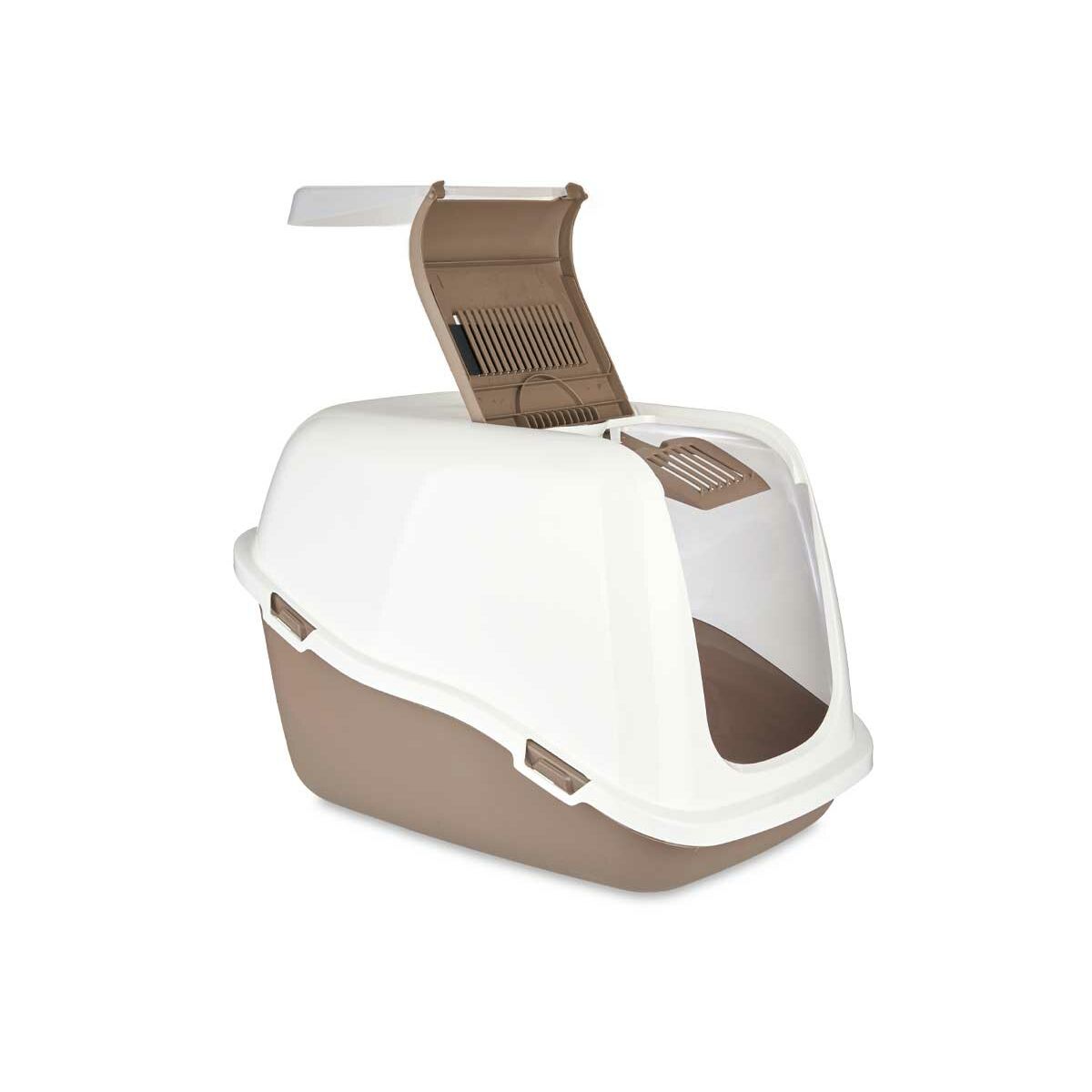 Bac à litière pour chats Mascow Blanc Beige Plastique 39,7 x 57 x 39 cm 39,7 x 32,5 x 57 cm (6 Unités)