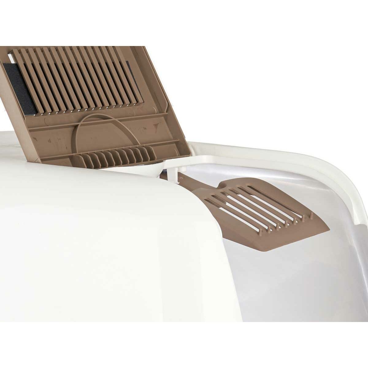 Bac à litière pour chats Mascow Blanc Beige Plastique 39,7 x 57 x 39 cm 39,7 x 32,5 x 57 cm (6 Unités)