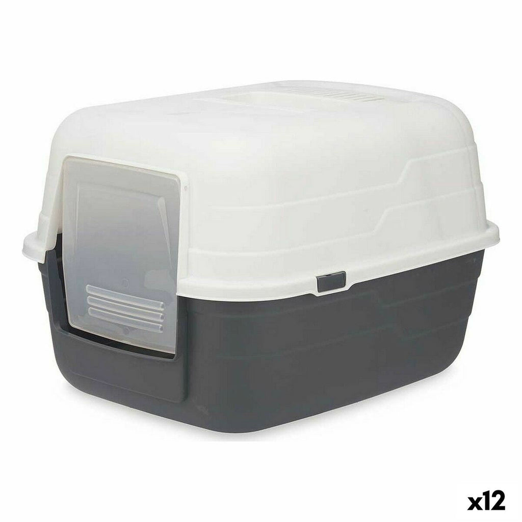 Bac à litière pour chats Mascow Gris Anthracite Plastique 48 x 32 x 38 cm (12 Unités)