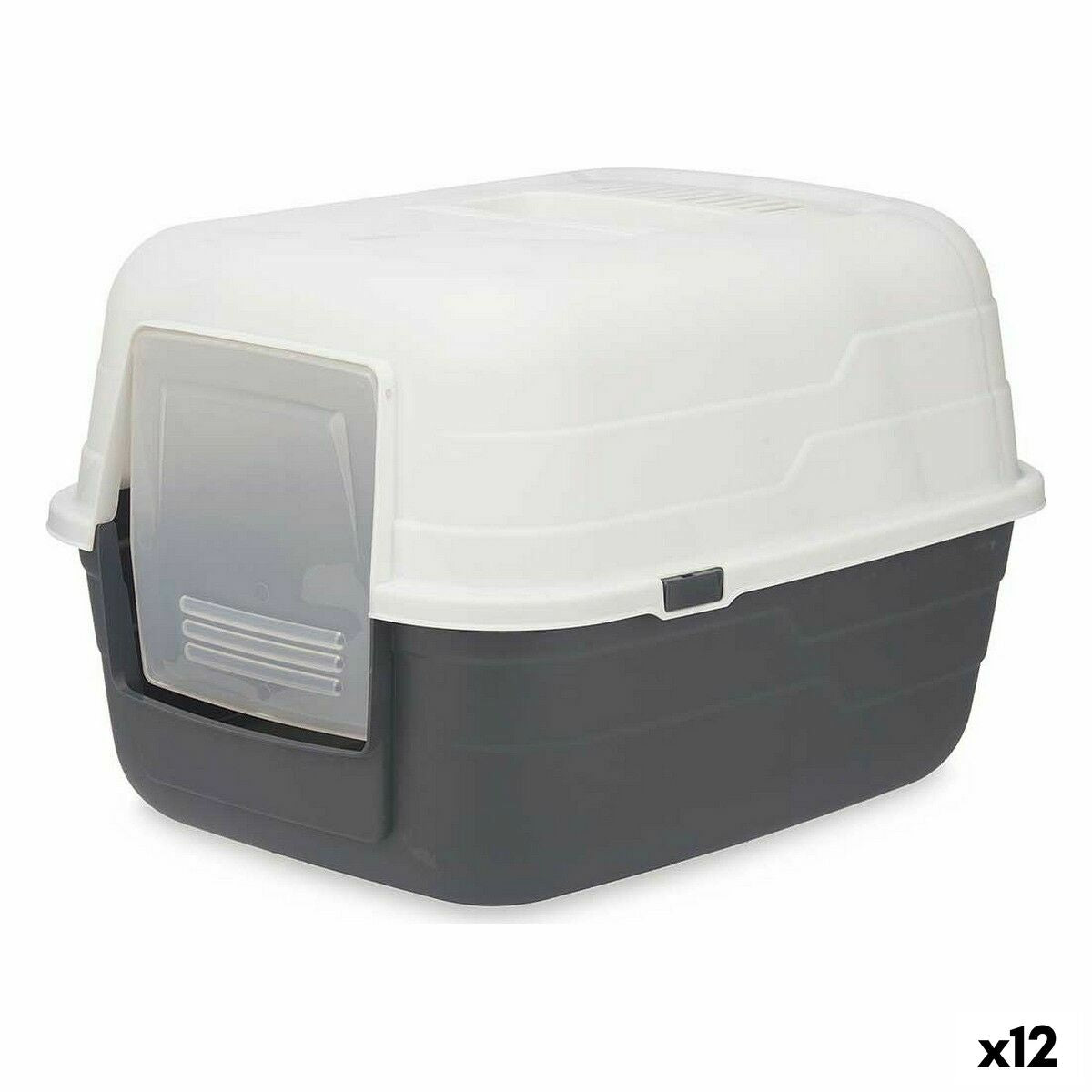 Bac à litière pour chats Mascow Gris Anthracite Plastique 48 x 32 x 38 cm (12 Unités)