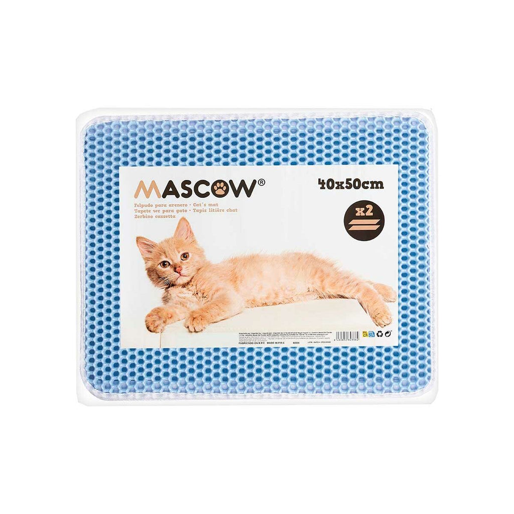 Tapis de Litière pour Chat Mascow Bleu 50 x 40 x 1,5 cm (12 Unités)